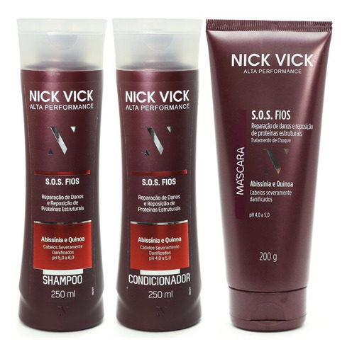 Kit Nick Vick Sos Shampoo Condicionador E Máscara