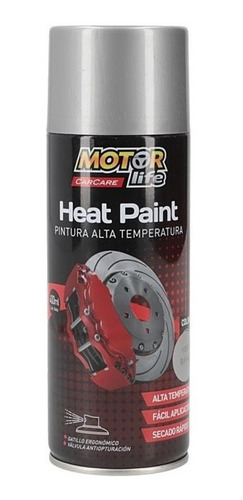 Pintura Spray Alta Temperatura Plata 400ml. Motorlife