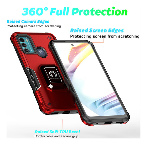 Funda De Silicona De Lujo A Prueba De Golpes Para Motorola Moto G60 G30 G20 G10 E20 E30 E40 Armor Magnetic Metal Ring Ba