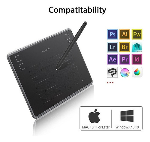 .. Tableta Digitalizadora Negra Huion Inspiroy H430p