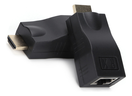 Adaptador De Señal Con Conectores Rj45, Negro A Alta Definic