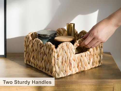 Canasta De Mimbre Con Borde Festoneado Storageworks, Canasta