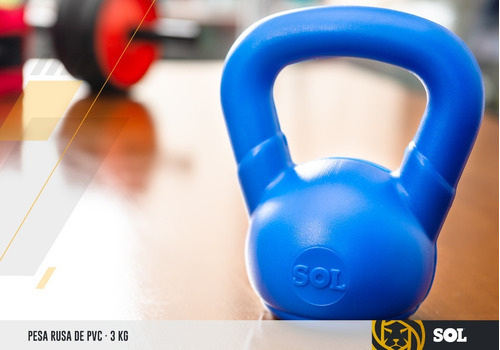 Imagen 2 de 2 de Pesas Rusas 3 Kg Pvc Kettlebell Pesa Rusa Cross Gym Fitness Color Azul