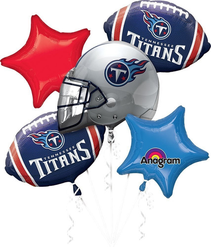 Paquete De 5 Globos Metalicos Nfl Titans Titanes Tenesse