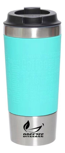 Termo Portatil Acero Inoxidable 450ml Café Té Tapa Hermética Color Turquesa