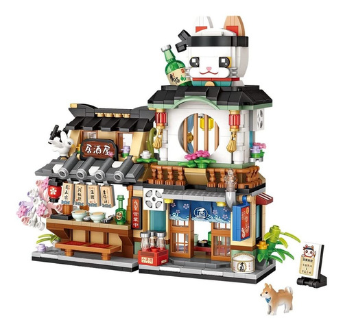 Japanese Street View Izakaya Store Mini Building Blocks...