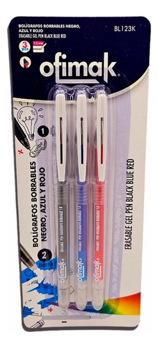 Bolígrafos Ofimak Gel Fino Circular Blíster 3 Unidades 36u