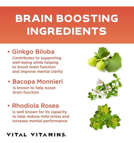 Suplemento Nootrópico Para El Cerebro-vital Vitamins Sin Sabor