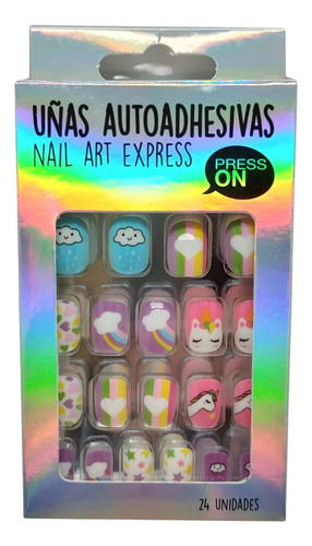 Uñas Autoadhesivas Press On Nail Art Thelma Y Louise 24u Color Sueños Unicornio