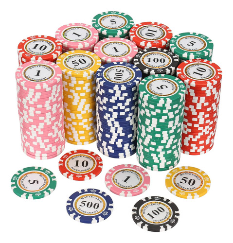 Fichas De Poker Luobao, Numeradas, 6 Colores, 300 Piezas