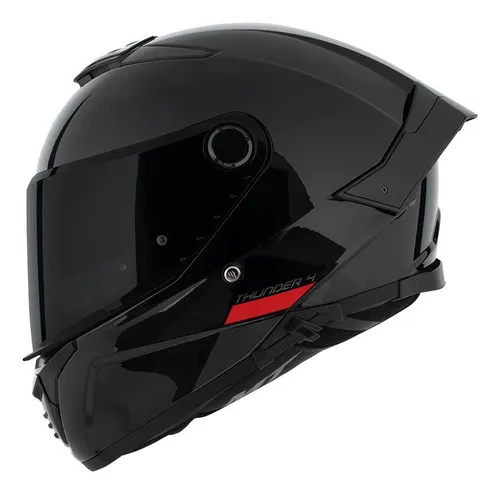 Casco Mt Helmets Thunder 4sv Exeo B5 Negro/ Rojo Para Moto Color Negro  Tamaño Del Casco