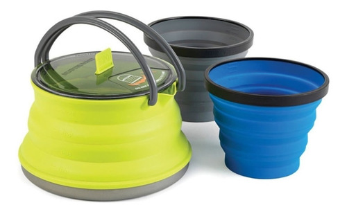 Set 11 De Cocina Sea To Summit X Pot 1,3 Lts Con Vasos Silicona Compacta Camping Trekking