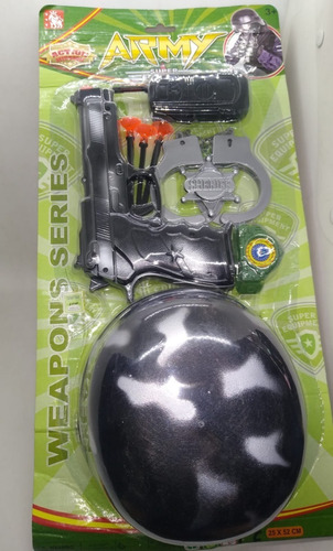 Set Militar Pistola Dardos Casco Walkietalkie Bochatoys