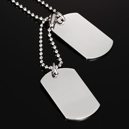 Colar Militar Exército Corrente Placa 2 Dog Tag Aço Inox