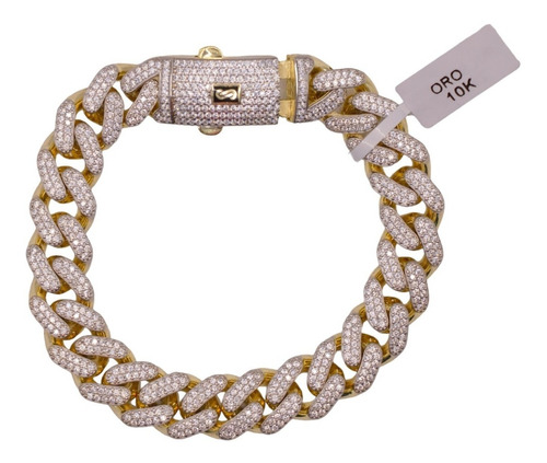 Pulsera Cubana Oro 10k Real Monaco Chain L=23cm