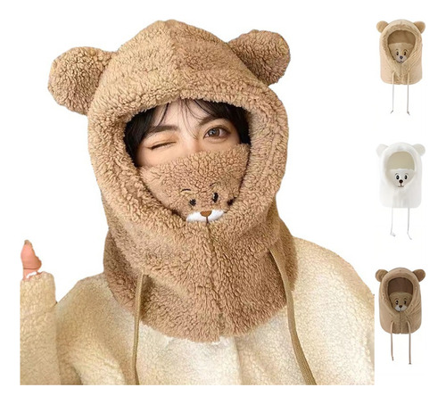 Gorros Tejidos Bufanda Máscara Peluches Gorros Para Frio