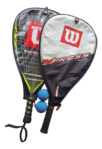 Set Racketbol Dos Raquetas Wilson Con Funda Y Pelotas