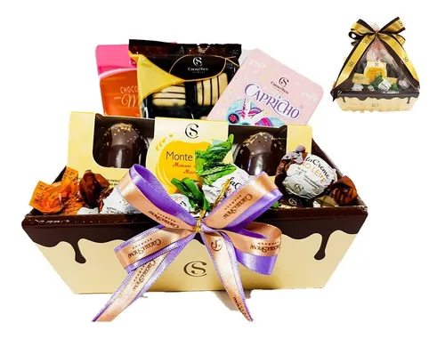 comprar Cesta 12 Chocolates Cacau Show  Presente De Natal Fim De Ano