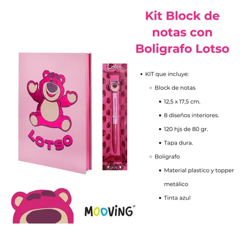 Kit Lotso Boligrafo + Block De Notas Mooving Maw 80hjs Dura