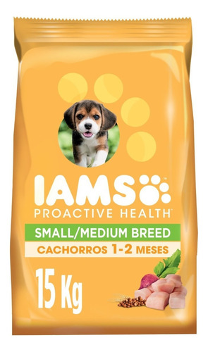 Iams Alimento Seco Perro Cachorro Raza Peq / Med Pollo 15kg