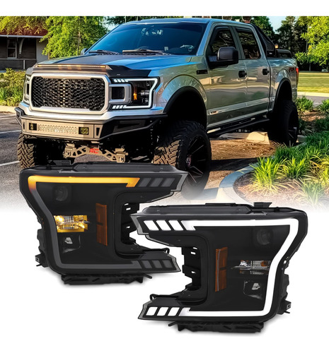 Para Ford F150 F-150 Camion Led Drl Tube Faro Proyector Giro