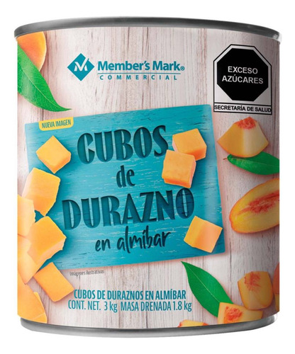 Duraznos En Cubos Members Mark 3kg Envío Gratis