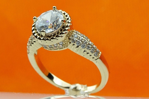 Imagen 2 de 9 de Anillos Compromiso Oro 18k Zirconia Regalo Elegante Parejas