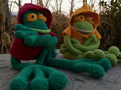 Rana Amigurumi Tejido Crochet En Hilo De Algodón Hipoalerg