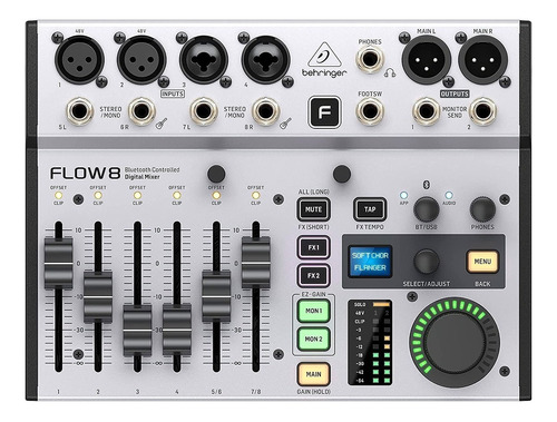 Consola Mixer Digital Bluetooth Interfaz Behringer Flow 8