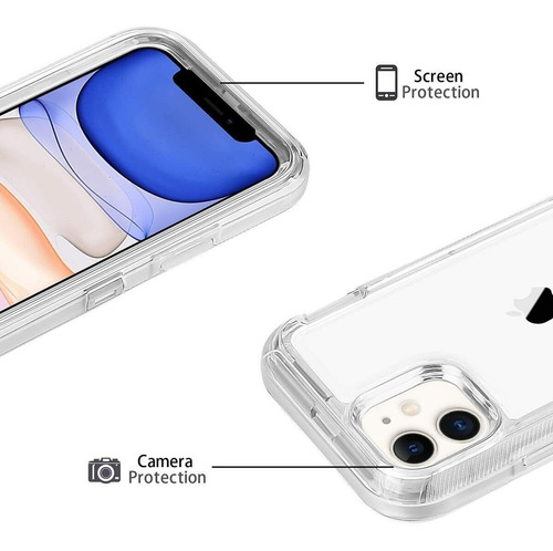 Imagen 6 de 9 de Forro iPhone 14 Pro Max Antigolpes 360 Transparentes