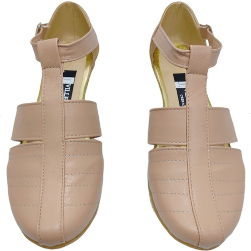 Zapato Huarache Tipo Piel Con Tacón Flat Mujer Empeine Alto