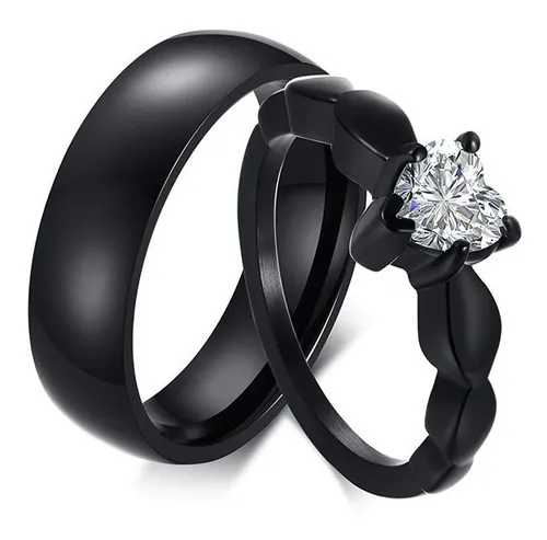 Anillo de rayas negras de acero inoxidable para hombres, anillo de plata  para hombres, anillo de promesa para hombres, anillo de compromiso, joyería  para hombres, regalo para novio esposo -  México