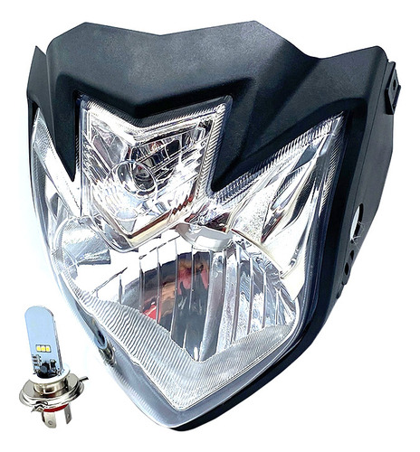 Farol Fazer 250 Com Carcaça Com Lampada De Led H4