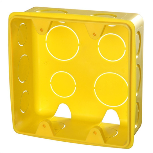 Caixa De Luz De Embutir 4x4 Amarela - Krona- 20 Pçs