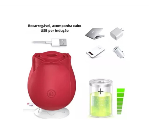 Massageador Elétrico Profissional Model Flor Suga Max Top Vermelho