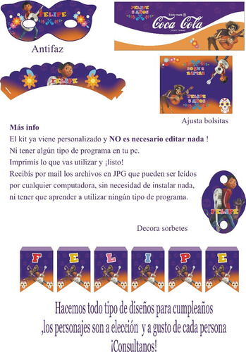 Coco Disney Kit Imprimible Personalizado Deco Cumpleaños