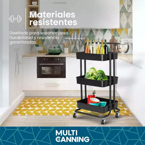 Carrito Organizador Ruedas Estantes Baño Cocina Auxiliar !!