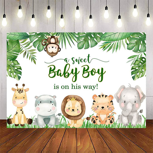 Avezano Telon Fondo Para Baby Shower Animal Selva Decoracion