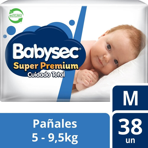 Babysec Super Premium Pañales Desechables Talla M 38 Unid