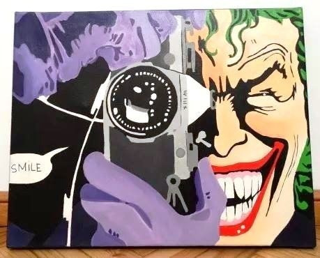 Cuadro Batman Vintage Joker Guazon Pintados A Mano 850 00