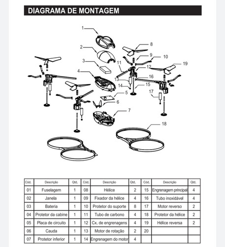 Drone R8 1318 - H-18 - Candide - Consulta Peças Reposição