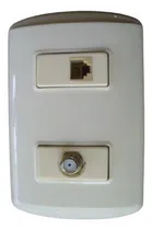 Comprar Toma Coaxial \u002F Toma Telefono Rj11 Blanco Bakelita Tania Koby