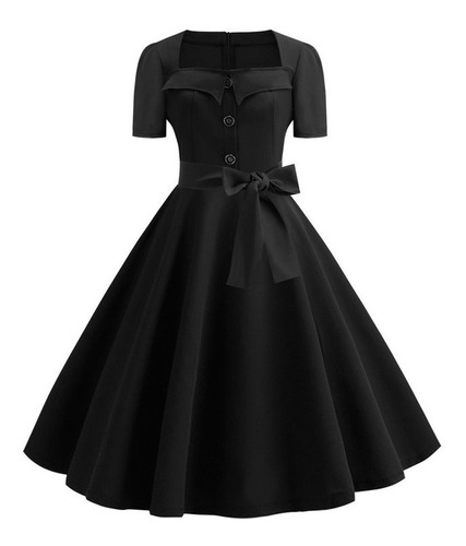 Vestido Mujer A Line Flare Vestido Vintage Bowknot Prom Sw 2