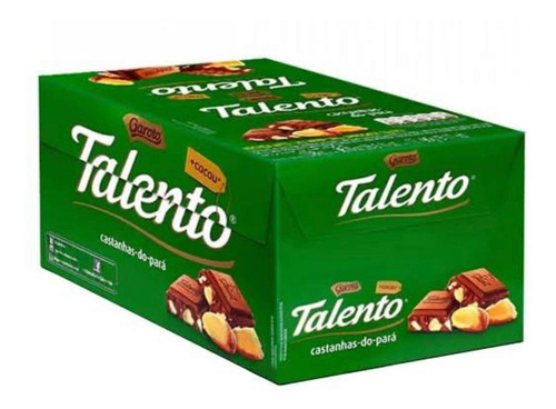 12un Chocolate Garoto Talento Castanha Do Pará 90g 
