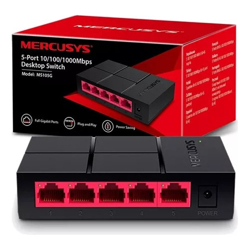  Switch Red Ethernet 5 Puertos Gigabit Ms105g 