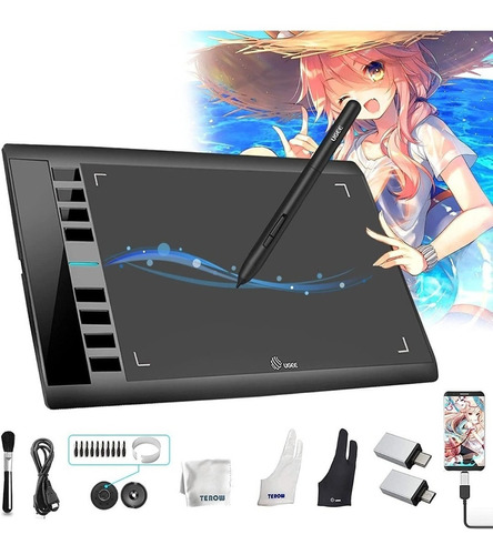 Tableta Gráfica Ugee M708 10x 6 Inch Compatible Android Y Pc