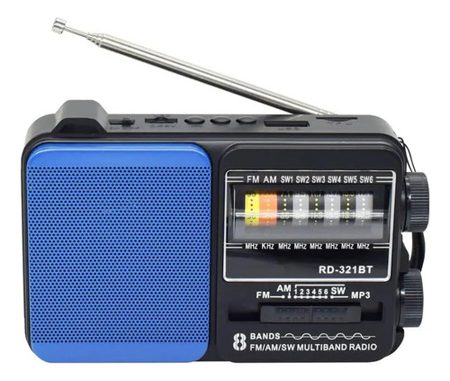 Radio Portatil 5w Recargable Usb Con Linterna Tenolab 321bt