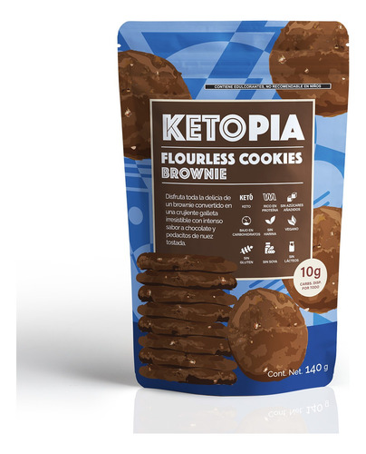 4-paquetes Galletas Keto Flourless Brownie Cookies