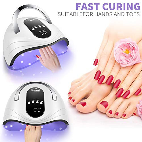 Lampara Uv Para Uñas De Pies Y Manos, 120w Con Temporizador Blanco