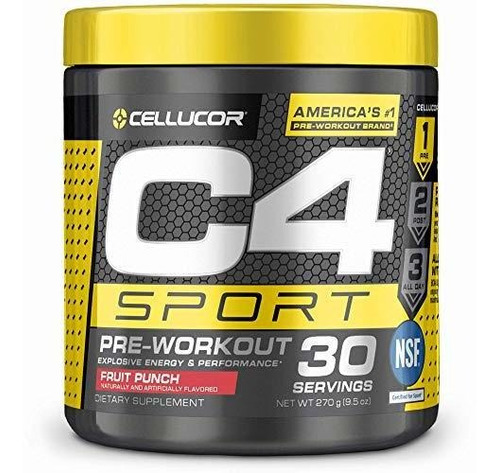 C4 Sport Pre Workout Powder Fruit Punch - Nsf Certified For